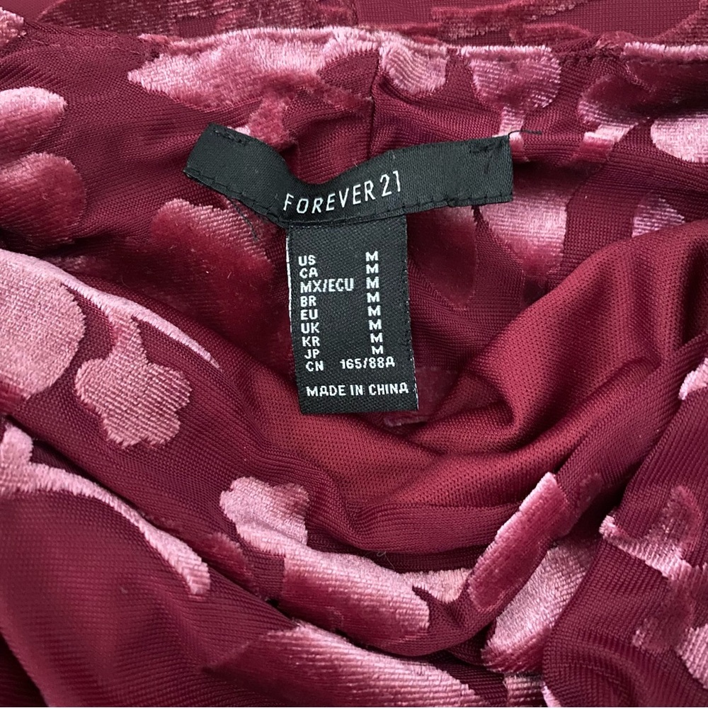 Floral Velvet Burnout Pink Purple Slip Dress sz M Cowl Neck Devore Mini Party - Picture 7 of 7